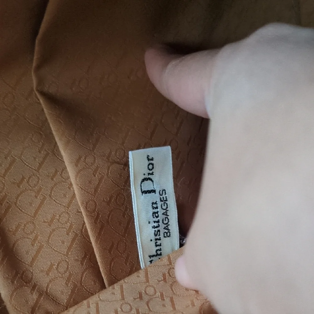 Dior Tan and Beige Monogram Lined Pouch - Picture 7 of 10